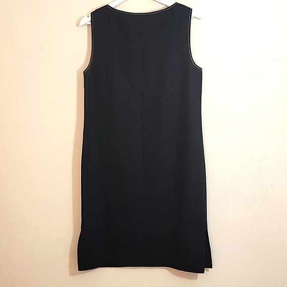 Kasper ASL vintage black shift tank dress with contrasting stitching sz 10 - Picture 8 of 16